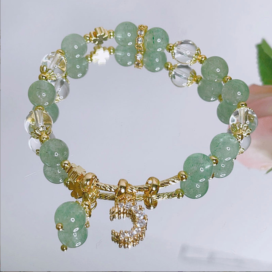 Natural Green Crystal Blessing Wealth Bracelet